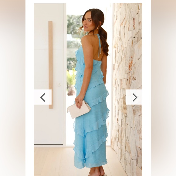 Billy J Blue Ruffle dress - Picture 2 of 5